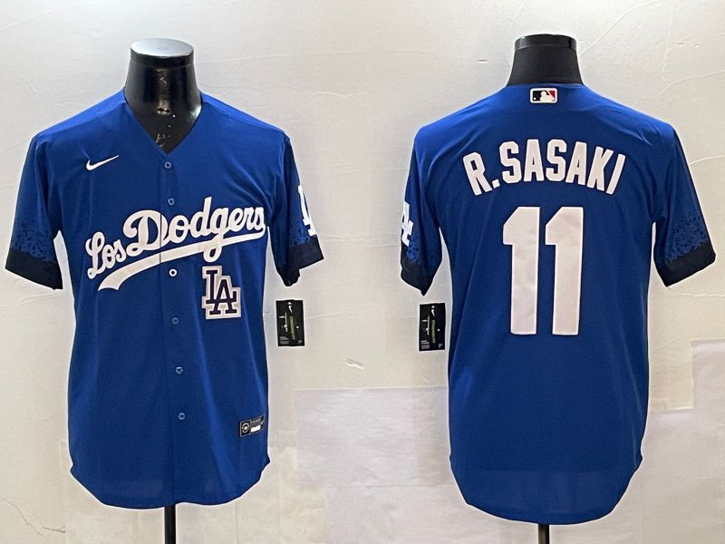 Men Los Angeles Dodgers 11 R.Sasaki Blue City Edition 2025 Nike MLB Jersey style 1